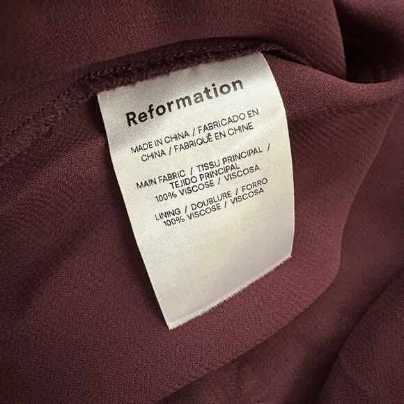 Reformation Twilight Midi Dress Size 18 Emmeline Purple Poppy Floral Tie Sleeve - Picture 8 of 12